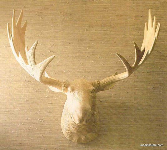 Roost Carved Wood Moose Head