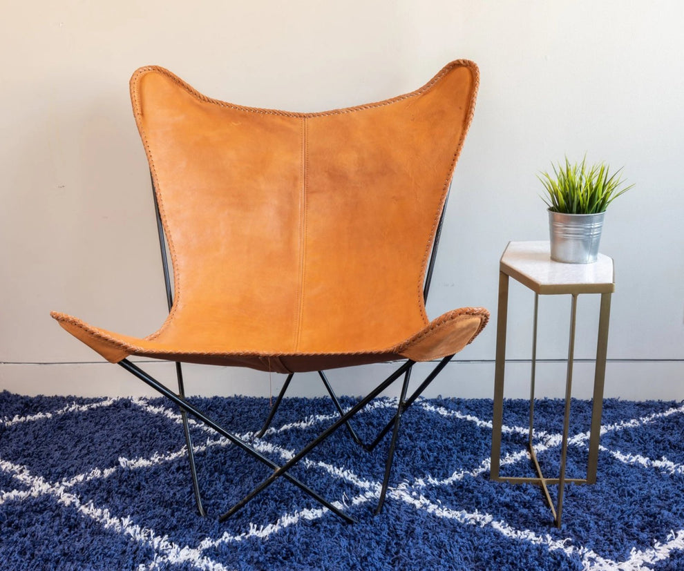 Leather Sling Butterfly Chair | Accent Chairs | AL503 | Modishstore