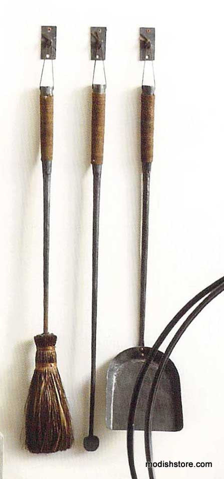 Roost Forged Iron Fireplace Tools with 4 Hooks -  Set Of 4