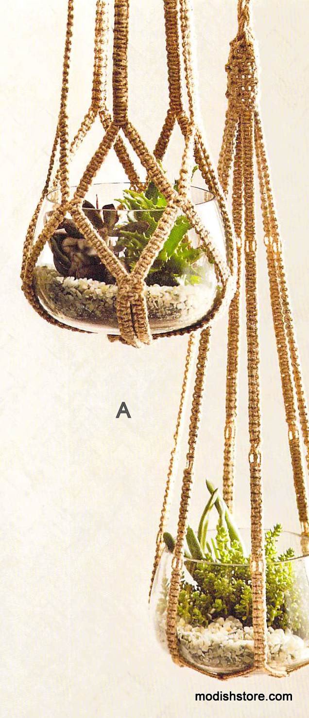 Roost Jute Hanging Planters | ModishStore | Planters, Troughs & Cachepots |GL1022-7