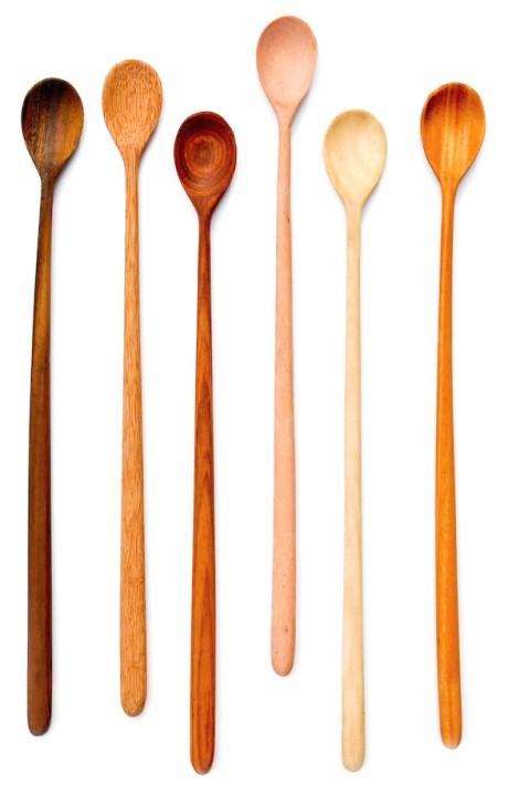 Wooden Tasting Spoons -12 inch - Set Of 6 | ModishStore | Dinnerware-4