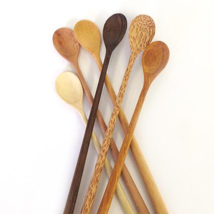 Long Handle Wooden Tasting Spoons- Set Of 6- Chef Tasting/Stirring Spoons –  Modish Store