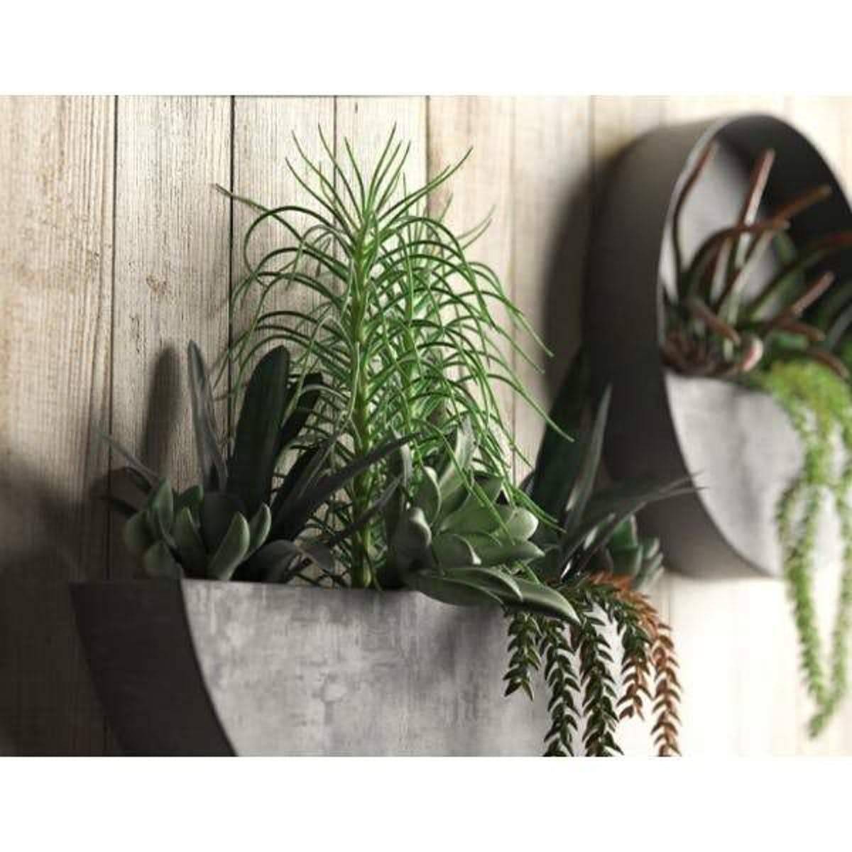half wall planter indoor Wall Planters, Iron Indoor/Outdoor Circle & Semi Circle – Modish Store