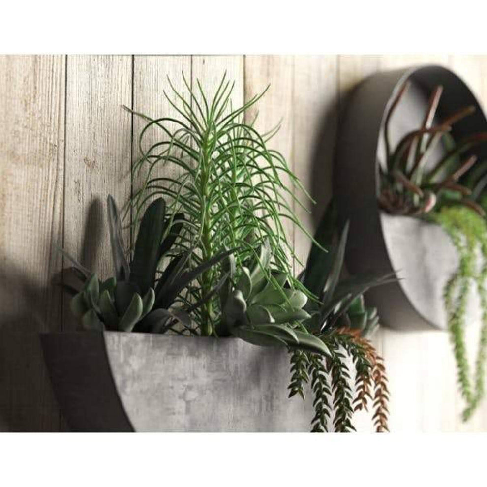 Wall Planters- Zinc Indoor/Outdoor Planters-Circle & Semi Circle by Artisan Living | ModishStore | Planters, Troughs & Cachepots-10
