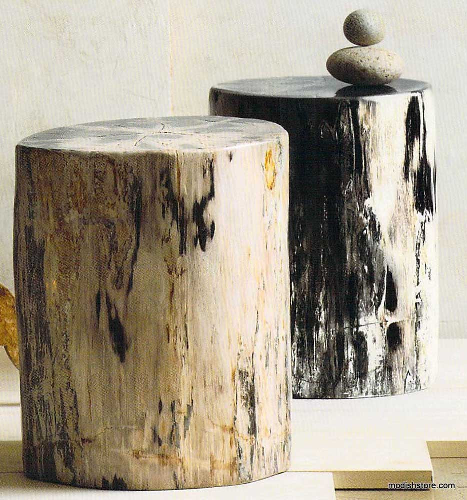 Roost Petrified Wood Stools | ModishStore | Petrified Wood Stools