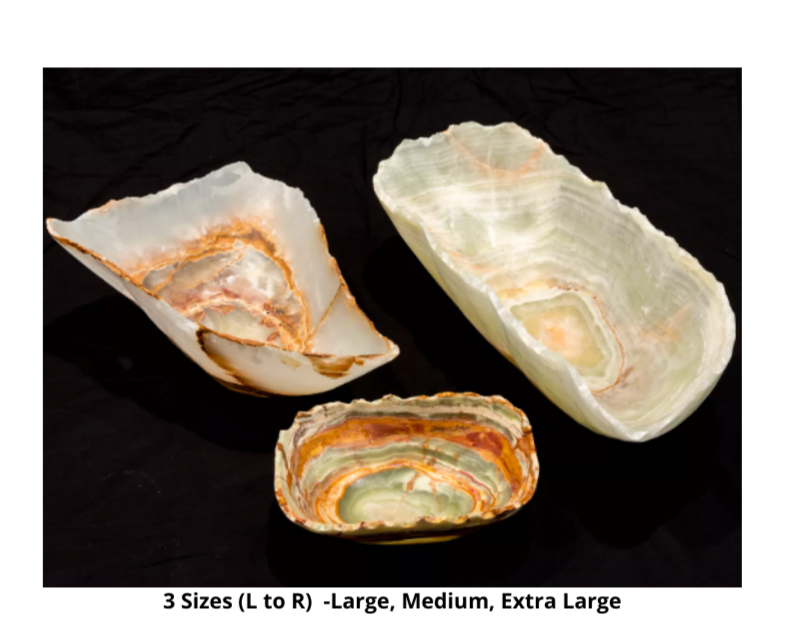 Onyx Bowl - Natural Banded Onyx | Decorative Bowls | Modishstore-2