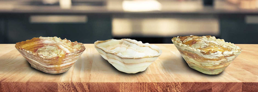 Onyx Bowl - Natural Banded Onyx | Decorative Bowls | Modishstore-3