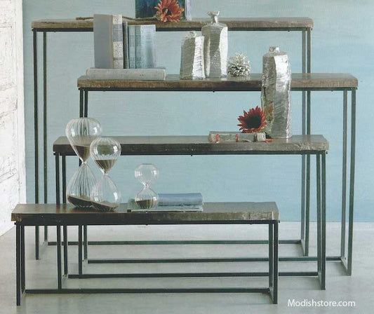 Roost Recycled Wood Nesting Console Tables - Set Of 4