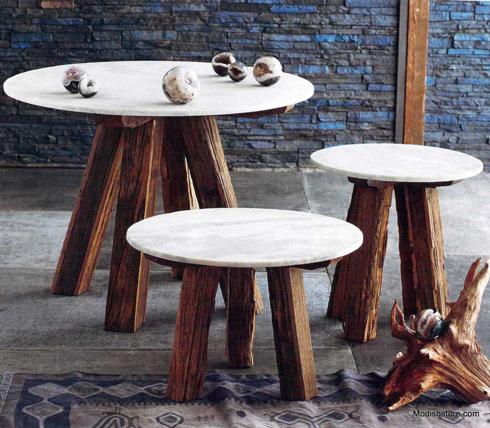 Roost Sandblasted Marble Tables