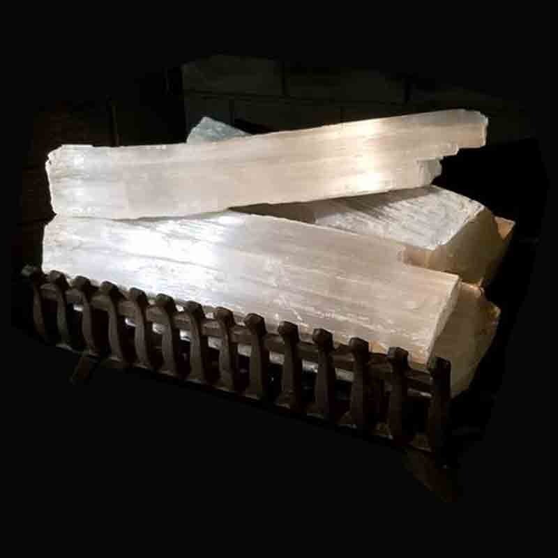 Selenite Crystal Logs | ModishStore | Fireplace Accessories-3