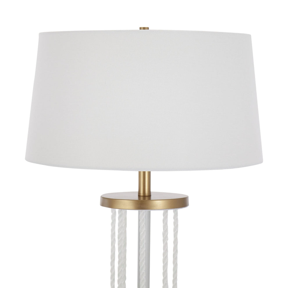 Rope Contemporary Floor Lamp in Natural Wood, White Metal, and White Rope Accent By LumiSource | Floor Lamps | Modishstore - 4