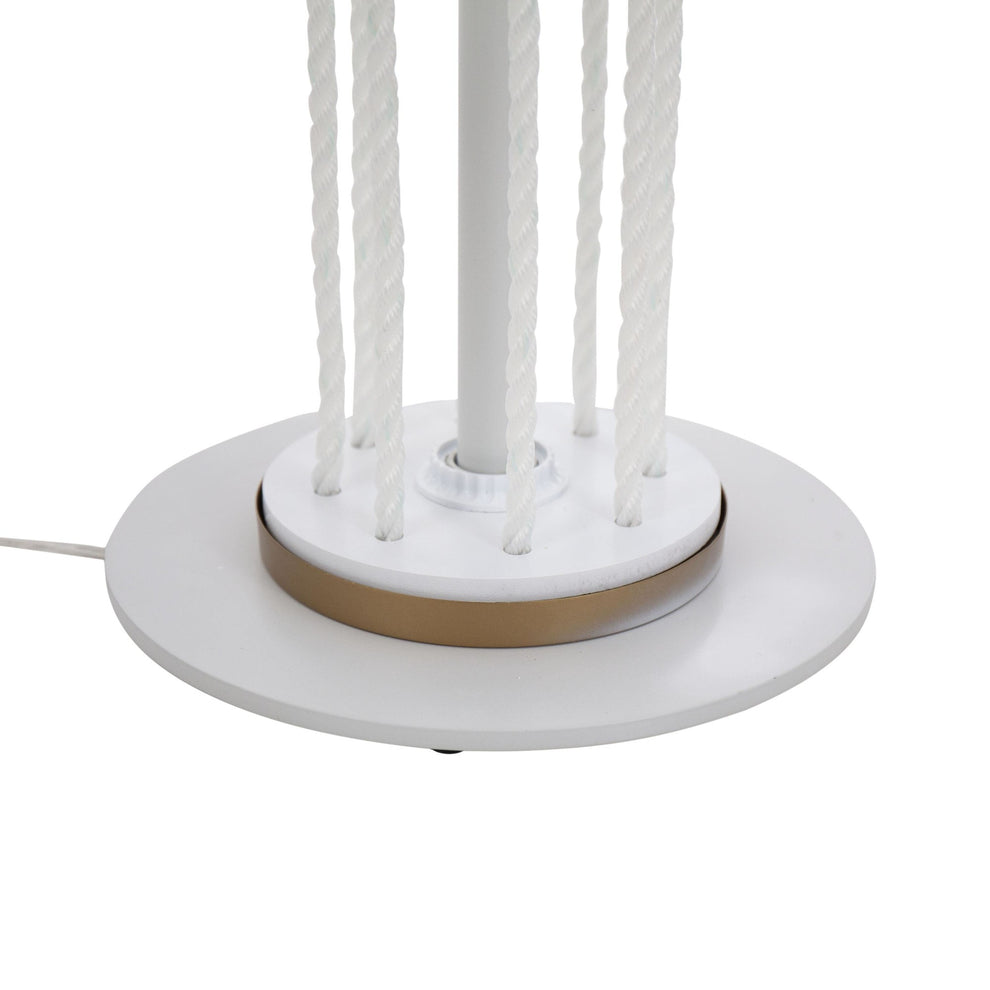 Rope Contemporary Floor Lamp in Natural Wood, White Metal, and White Rope Accent By LumiSource | Floor Lamps | Modishstore - 5