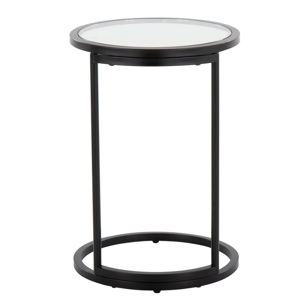 Round Zenn End Table in Gold Metal with Clear Glass Table Top By LumiSource | Side Tables | Modishstore - 15