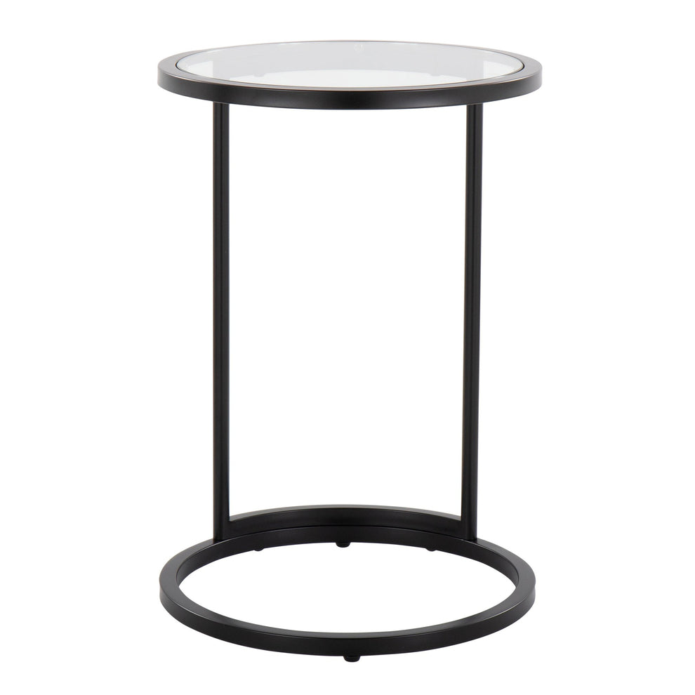 Round Zenn End Table in Gold Metal with Clear Glass Table Top By LumiSource | Side Tables | Modishstore - 16