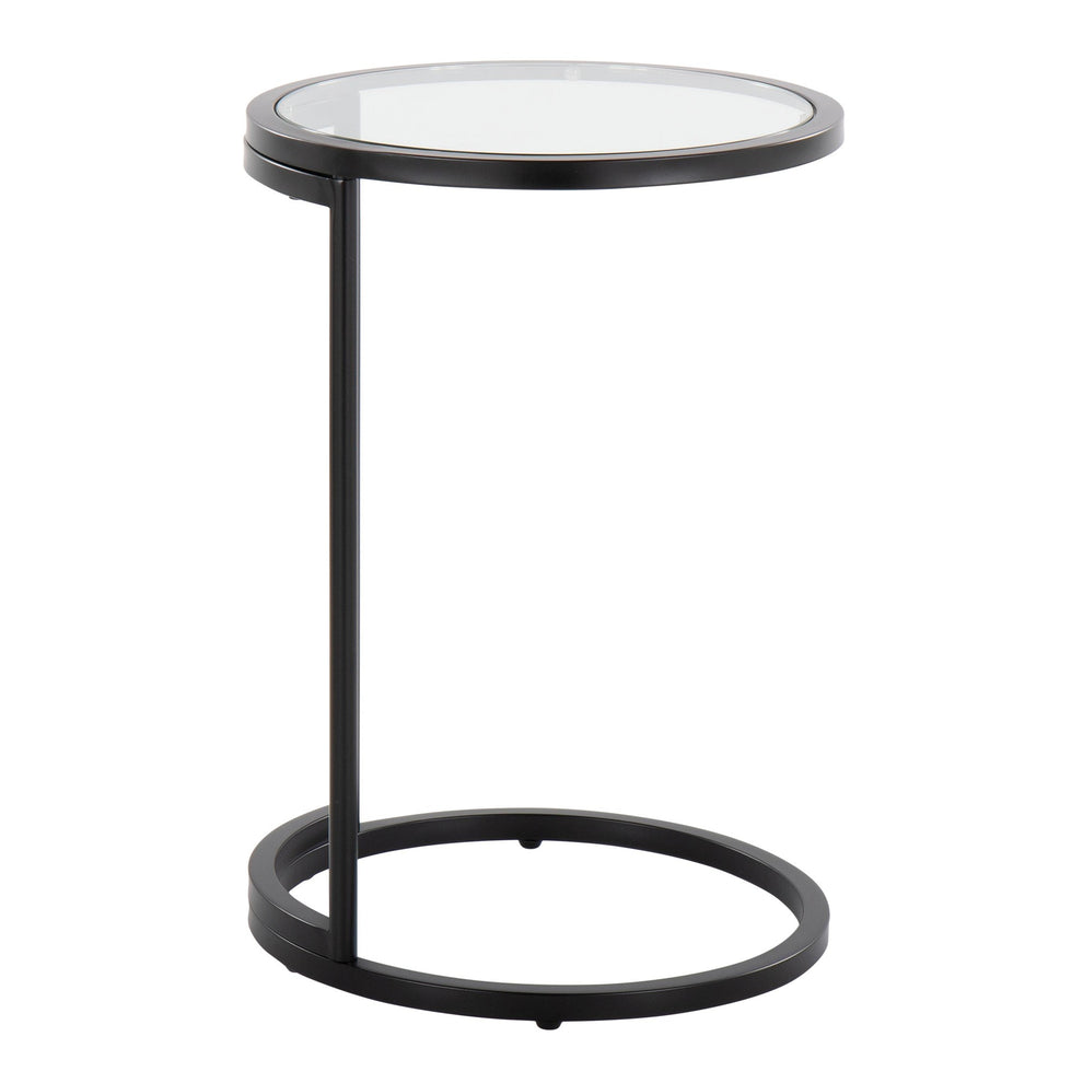 Round Zenn End Table in Gold Metal with Clear Glass Table Top By LumiSource | Side Tables | Modishstore - 13