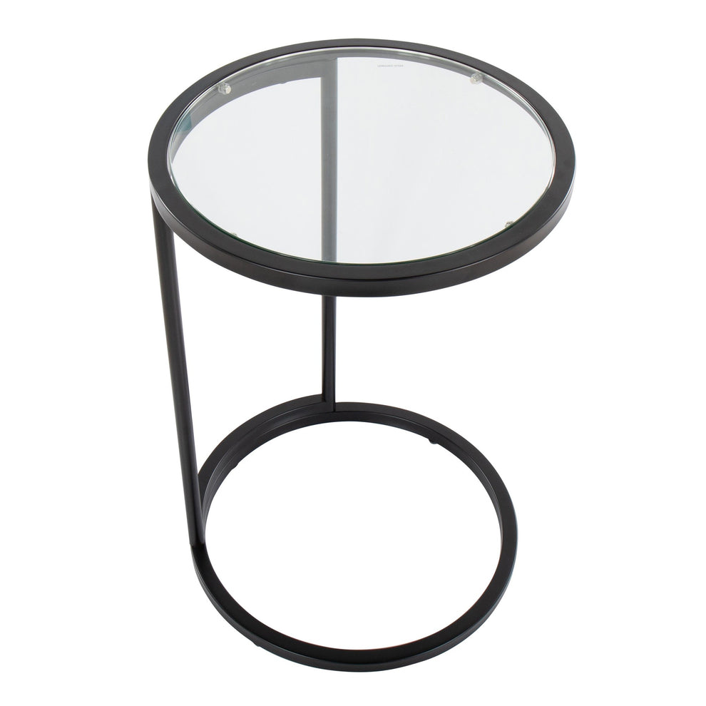 Round Zenn End Table in Gold Metal with Clear Glass Table Top By LumiSource | Side Tables | Modishstore - 11