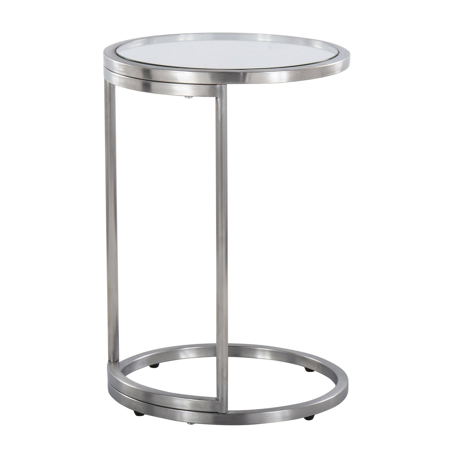 Round Zenn End Table in Gold Metal with Clear Glass Table Top By LumiSource | Side Tables | Modishstore - 21