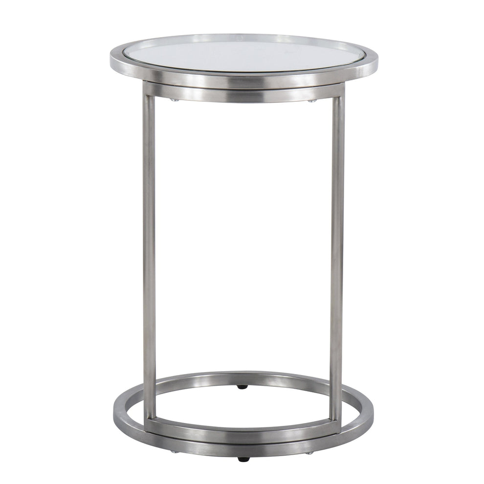 Round Zenn End Table in Gold Metal with Clear Glass Table Top By LumiSource | Side Tables | Modishstore - 22