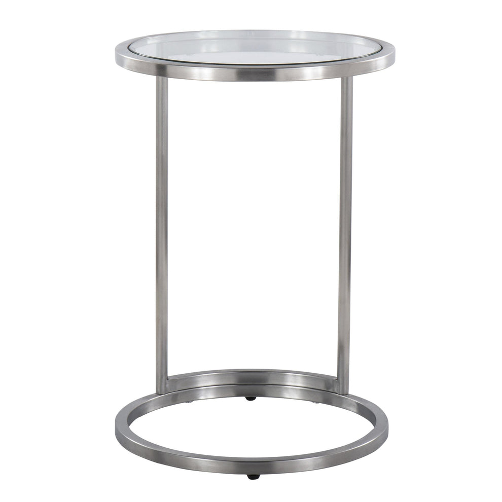 Round Zenn End Table in Gold Metal with Clear Glass Table Top By LumiSource | Side Tables | Modishstore - 23