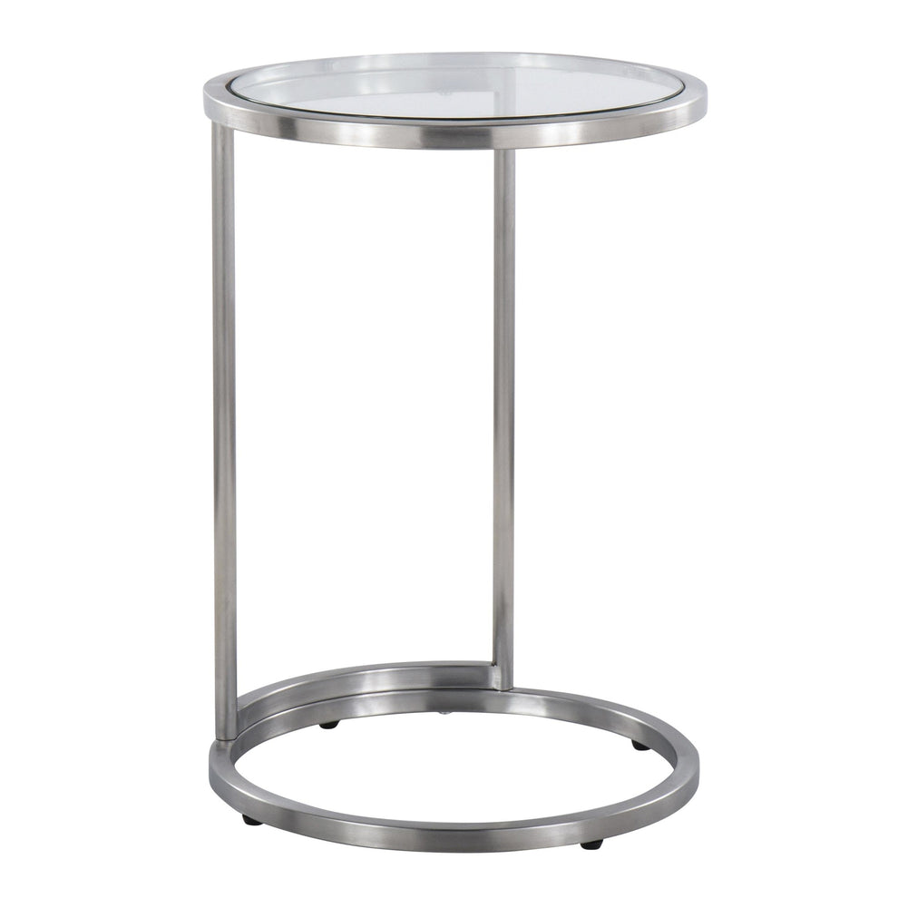 Round Zenn End Table in Gold Metal with Clear Glass Table Top By LumiSource | Side Tables | Modishstore - 17