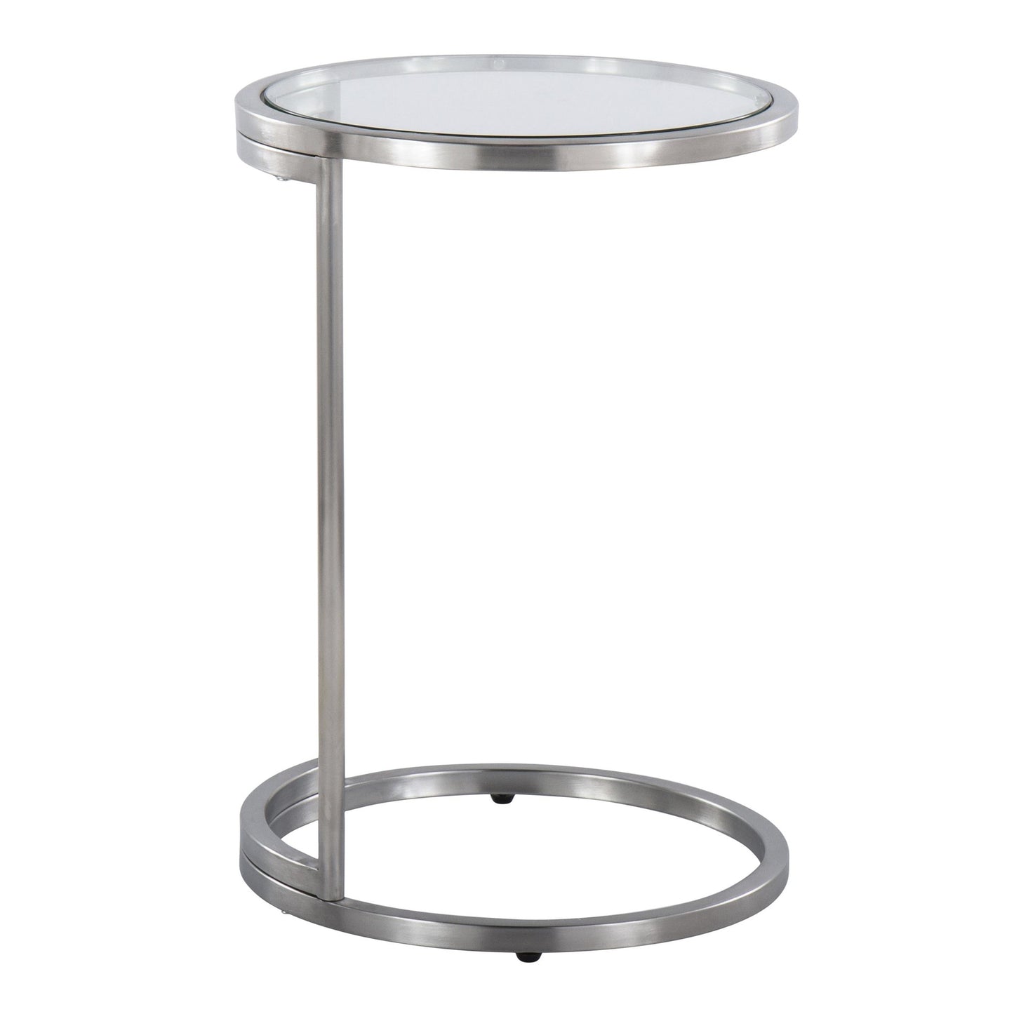 Round Zenn End Table in Gold Metal with Clear Glass Table Top By LumiSource | Side Tables | Modishstore - 20