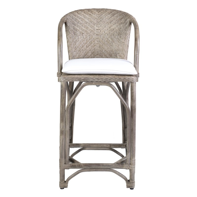 Maples Rattan Barstool - Vintage Grey by Jeffan | Bar Stools | Modishstore - 2