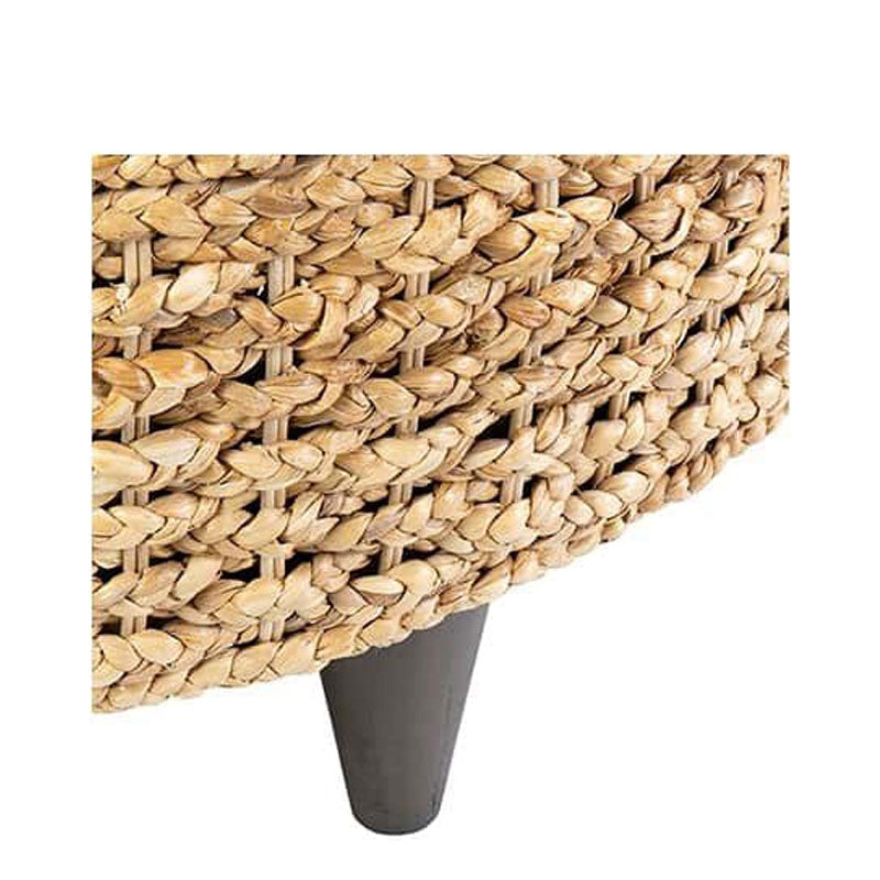 Easton round storage waterhyacinth ottoman by Jeffan | Ottomans | Modishstore - 3