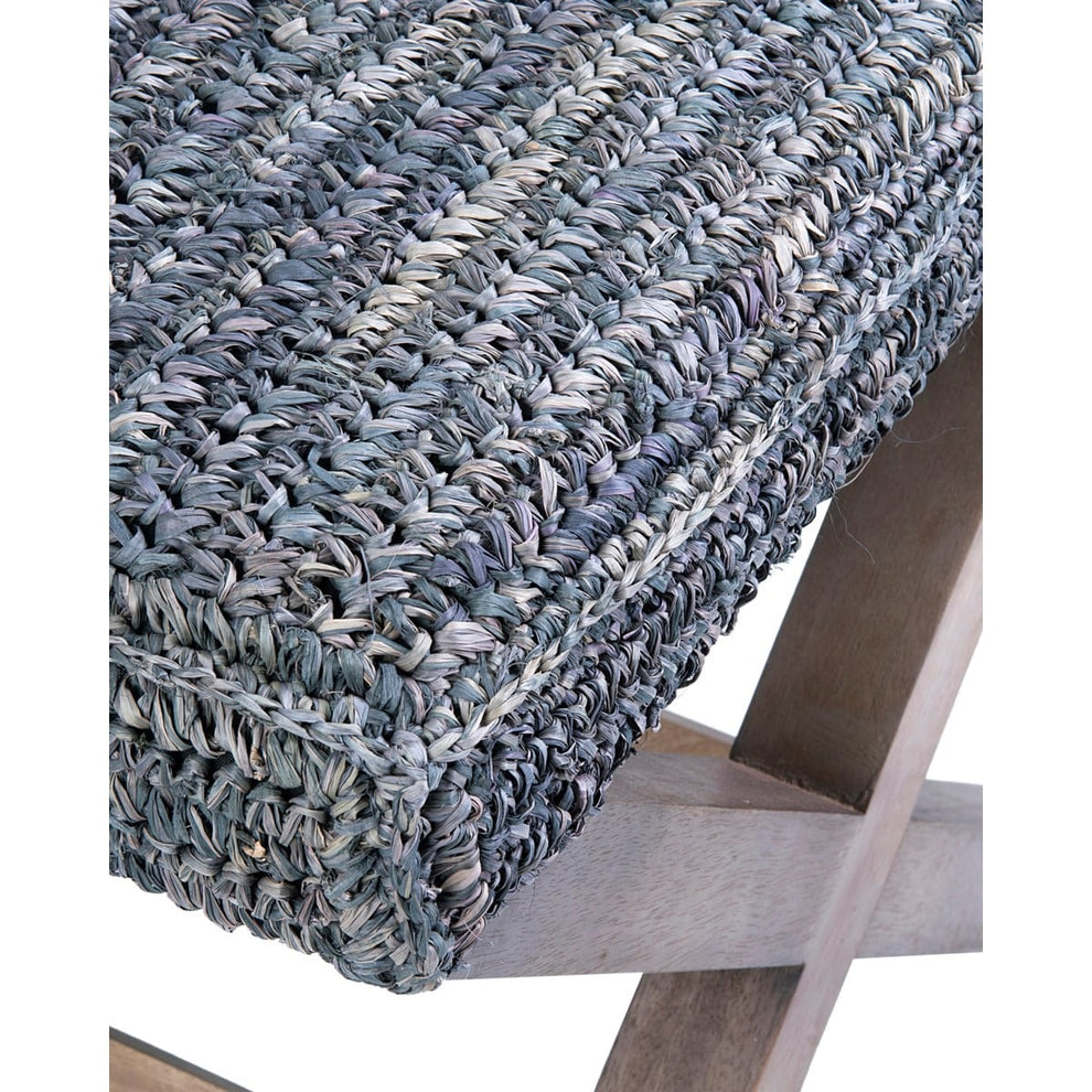 20" H X-Style Ottoman with Raffia Set of 2 by Jeffan | Ottomans | Modishstore - 3