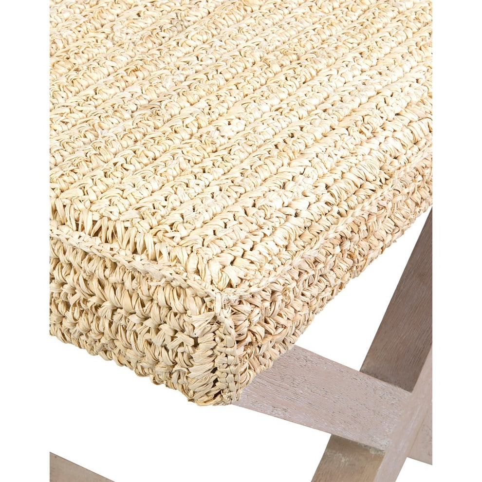 20" H X-Style Ottoman with Raffia Set of 2 by Jeffan | Ottomans | Modishstore - 9