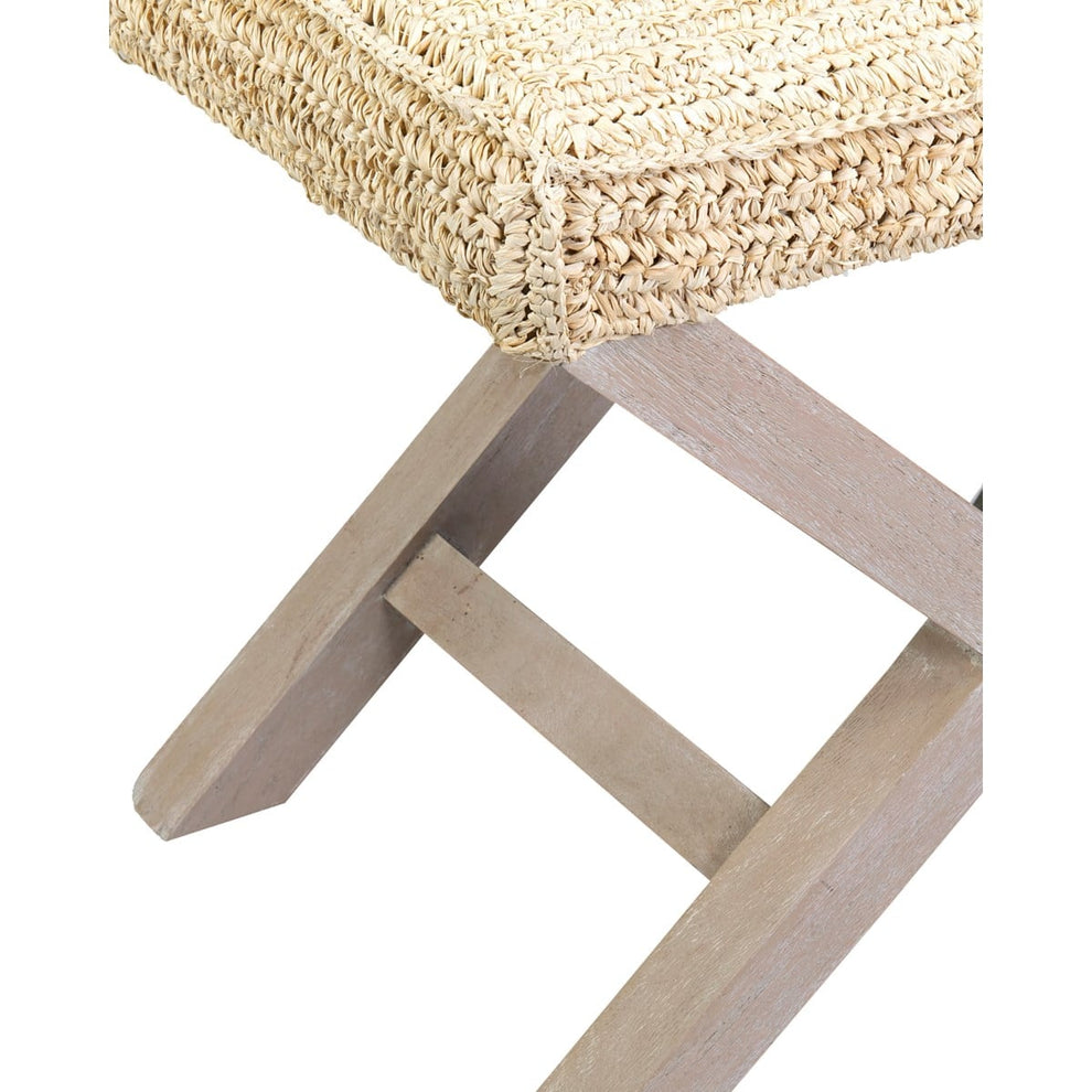 20" H X-Style Ottoman with Raffia Set of 2 by Jeffan | Ottomans | Modishstore - 10