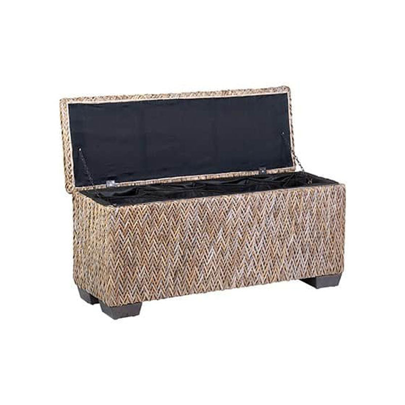 Paisley Rattan Bench With Shoe Storage by Jeffan | Bins, Baskets & Buckets | Modishstore - 2