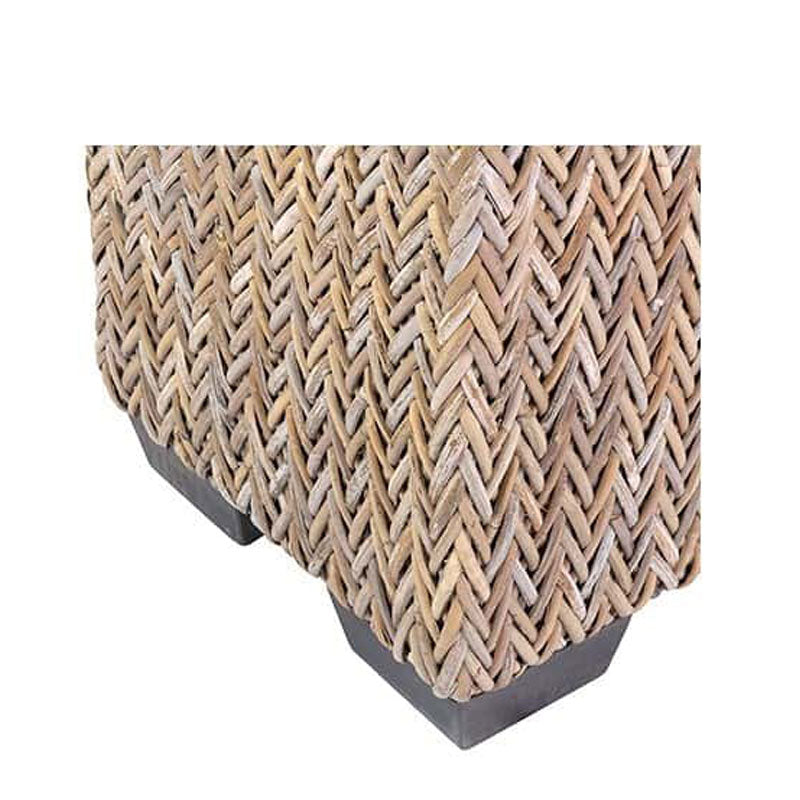 Paisley Rattan Bench With Shoe Storage by Jeffan | Bins, Baskets & Buckets | Modishstore - 5