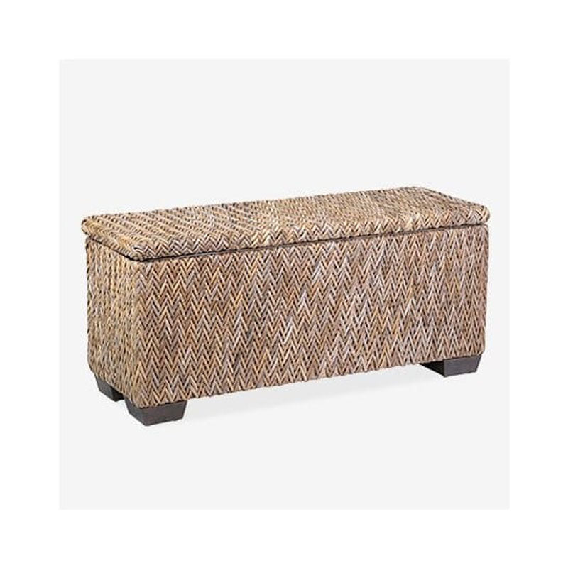 Paisley Rattan Bench With Shoe Storage by Jeffan | Bins, Baskets & Buckets | Modishstore - 9
