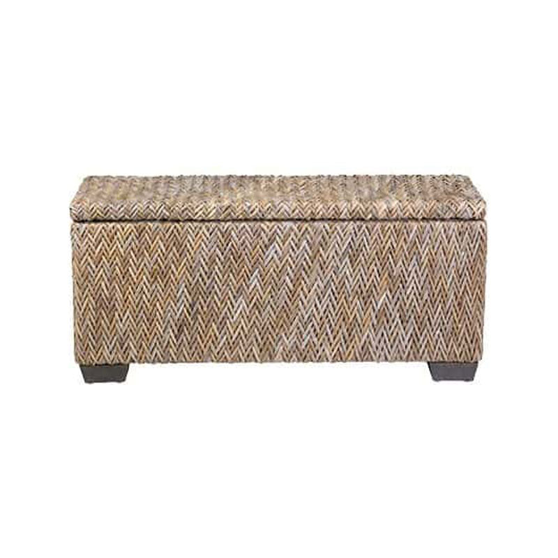 Paisley Rattan Bench With Shoe Storage by Jeffan | Bins, Baskets & Buckets | Modishstore