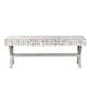 Bayside Coconut Shell Bench with X-Base (K/D) - White Patina by Jeffan | Benches | Modishstore