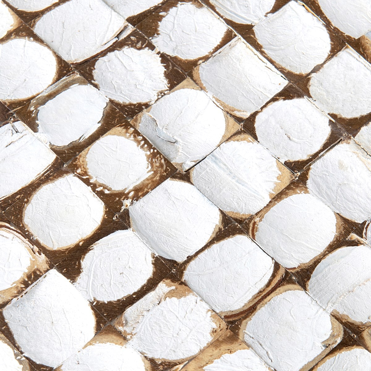 Bayside Coconut Shell Bench with X-Base (K/D) - White Patina by Jeffan | Benches | Modishstore - 4