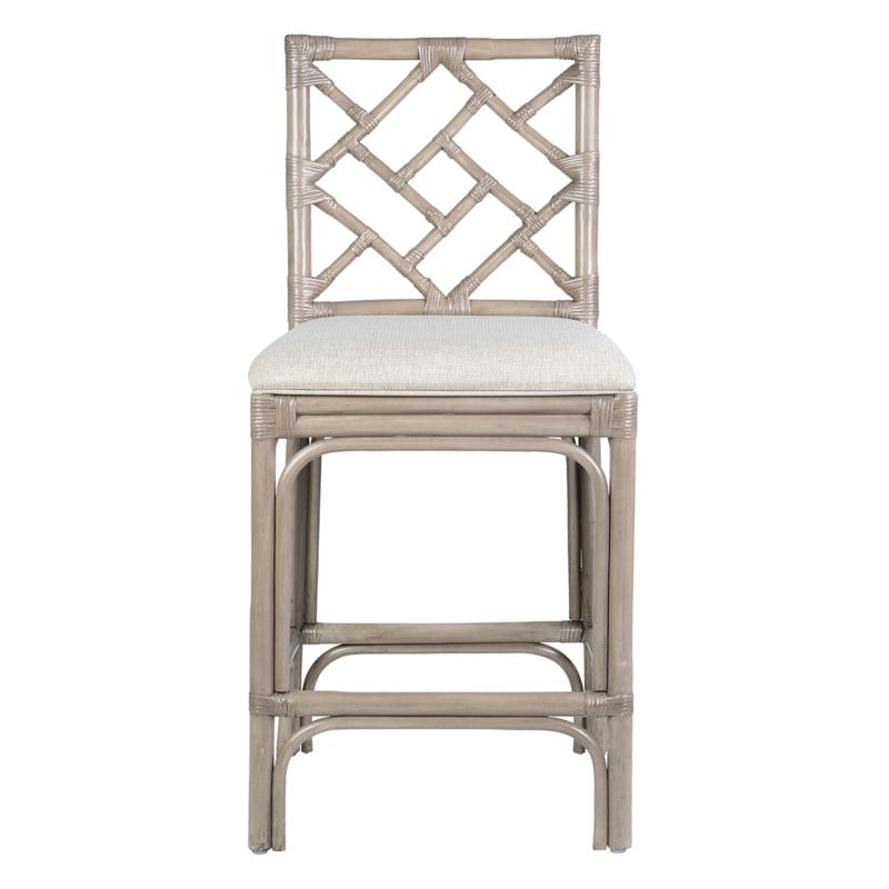 Hampton Chippendale Rattan Counter Stool by Jeffan | Counter Stools | Modishstore