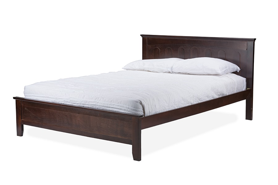 baxton studio spuma cappuccino wood contemporary full size bed | Modish Furniture Store-2