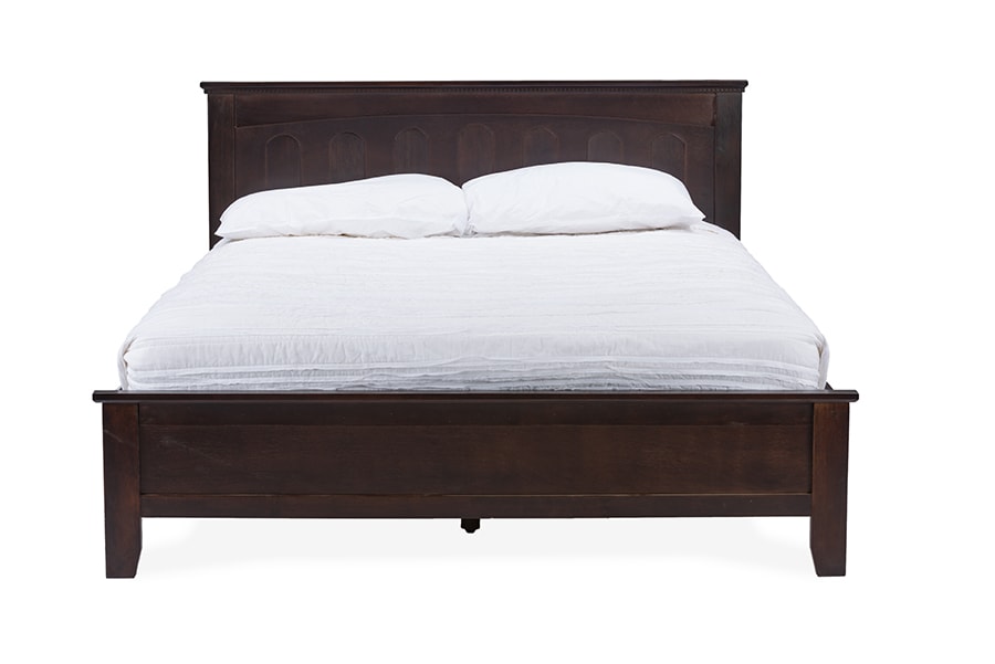 baxton studio spuma cappuccino wood contemporary full size bed | Modish Furniture Store-3