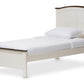 baxton studio harry classic butter milk and walnut finishing twin size platform bed | Modish Furniture Store-2