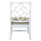 Hampton Chippendale Rattan Side Chair White Set of 2 by Jeffan | Side Chairs | Modishstore - 2