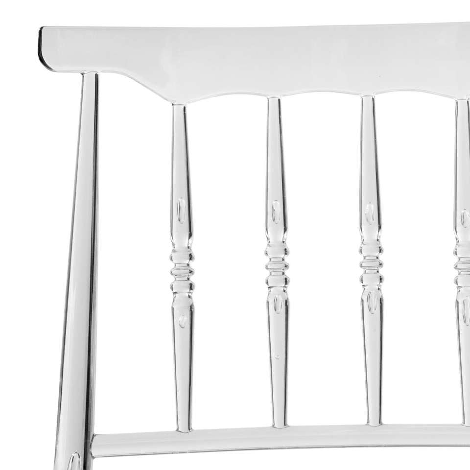 LeisureMod Spindle Transparent Modern Lucite Dining Chair in Clear Set of 4 | Dining Chairs | Modishstore - 6