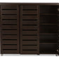 Baxton Studio Adalwin Modern and Contemporary 3-Door Dark Brown Wooden Entryway Shoes Storage Cabinet | Cabinets | Modishstore - 4