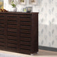 Baxton Studio Adalwin Modern and Contemporary 3-Door Dark Brown Wooden Entryway Shoes Storage Cabinet | Cabinets | Modishstore