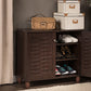 Baxton Studio Winda Modern and Contemporary 2-Door Dark Brown Wooden Entryway Shoes Storage Cabinet | Modishstore | Cabinets