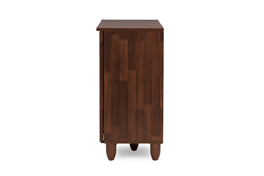 baxton studio fernanda modern and contemporary 3 door oak brown wooden entryway shoes storage wide cabinet | Modish Furniture Store-5