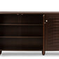 baxton studio fernanda modern and contemporary 3 door oak brown wooden entryway shoes storage wide cabinet | Modish Furniture Store-6
