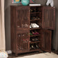 baxton studio fernanda modern and contemporary 4 door oak brown wooden entryway shoes storage tall cabinet | Modish Furniture Store-9
