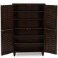 baxton studio fernanda modern and contemporary 4 door oak brown wooden entryway shoes storage tall cabinet | Modish Furniture Store-12