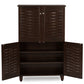baxton studio fernanda modern and contemporary 4 door oak brown wooden entryway shoes storage tall cabinet | Modish Furniture Store-13